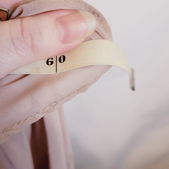 Sorella Vita rose pink spaghetti strap blouson full length chiffon gown Size 12 - Picture 11 of 11